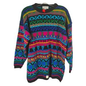NWT Vintage Jessica Roberts Womens Medium Knit Sweater Colorful‎ Ugly Unique